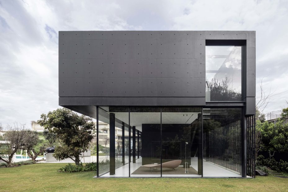 black concrete house black concrete house