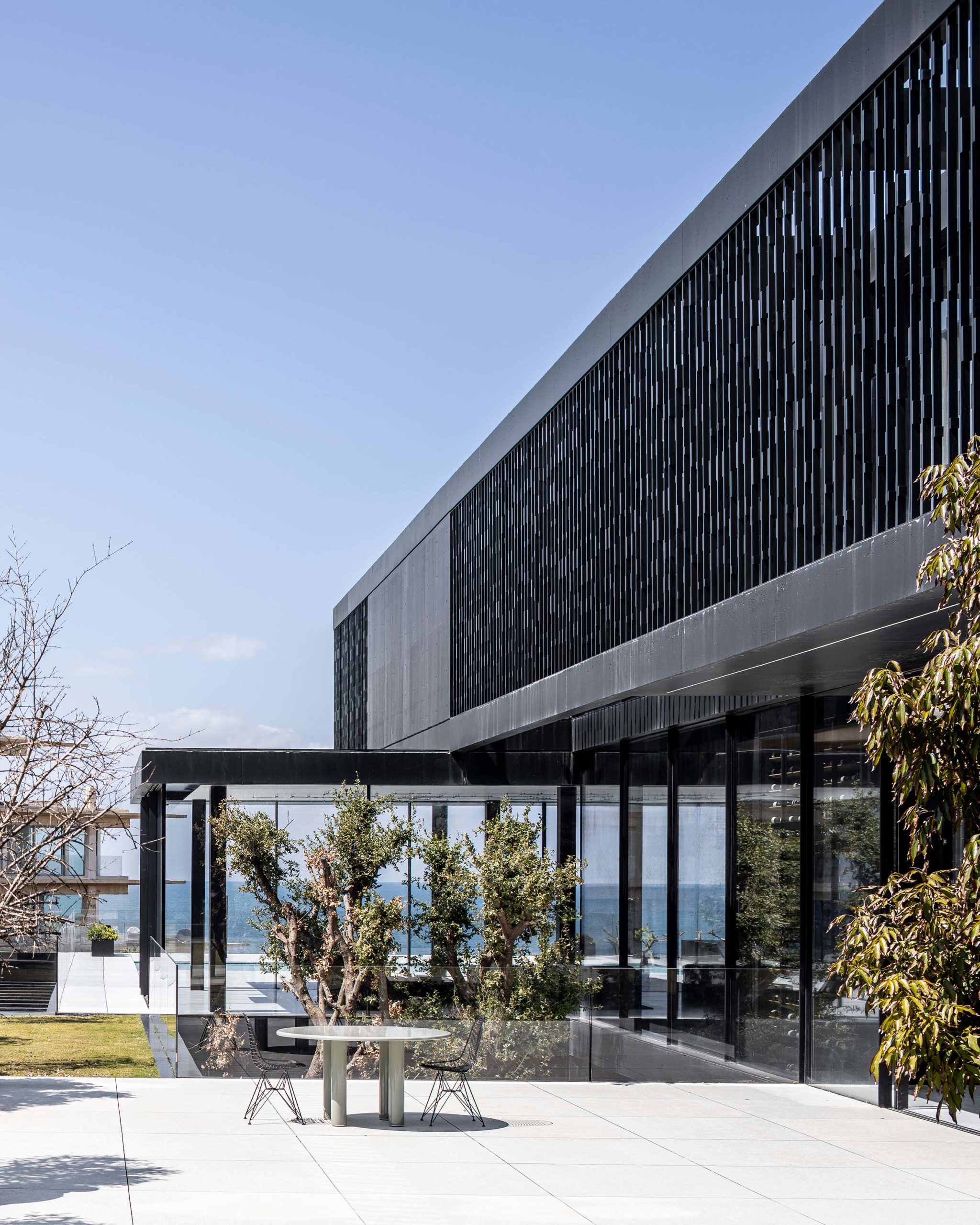 black concrete house